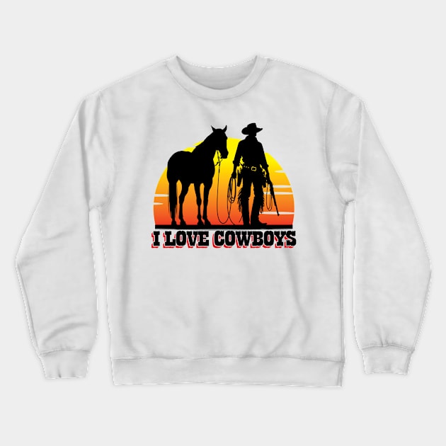 I Love Cowboys v8 Crewneck Sweatshirt by Emma